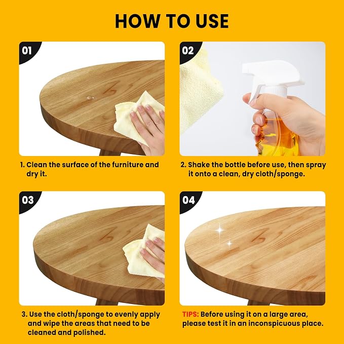 PIPIHUA Wood Oil Polish Spray, Shines & Protects, Wood Cleaner and Furniture - Image 6