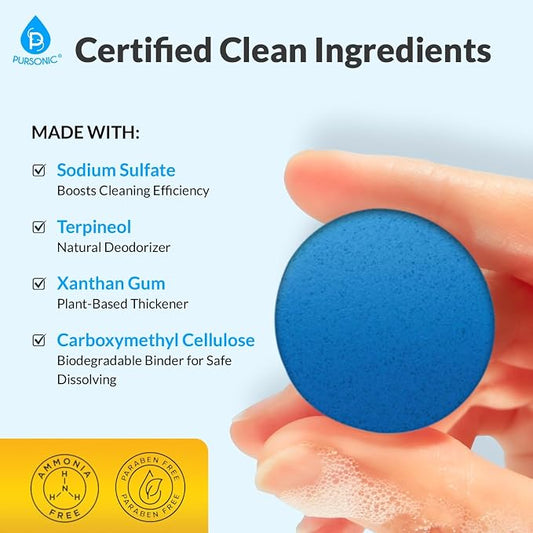 Automatic Toilet Bowl Cleaner Tablets Blue Gel Toilet Tank Cleaners, - Image 2