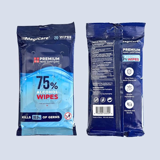MagiCare 75% Alcohol Hand Sanitizing Wipes - Image 8