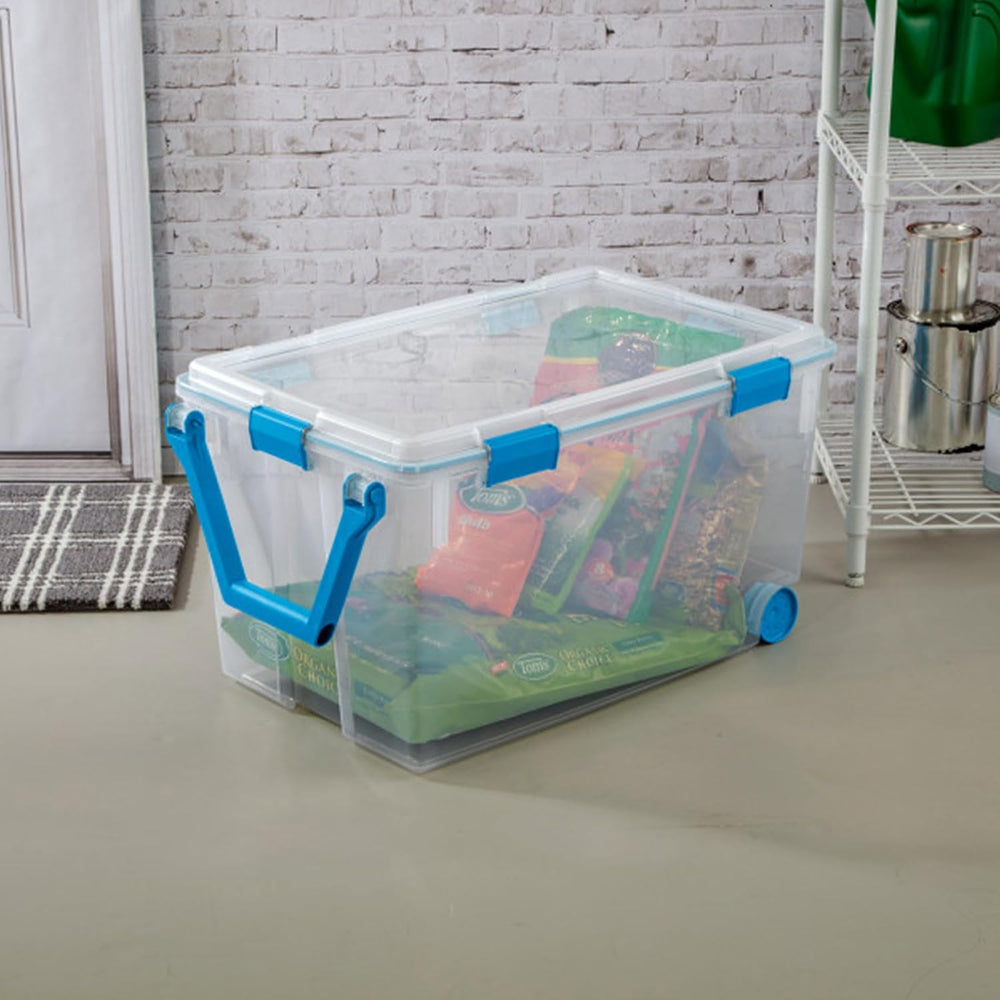 STERILITE 120 QT. Plastic Storage Container with Gasket Latch LID in Clear, 1...