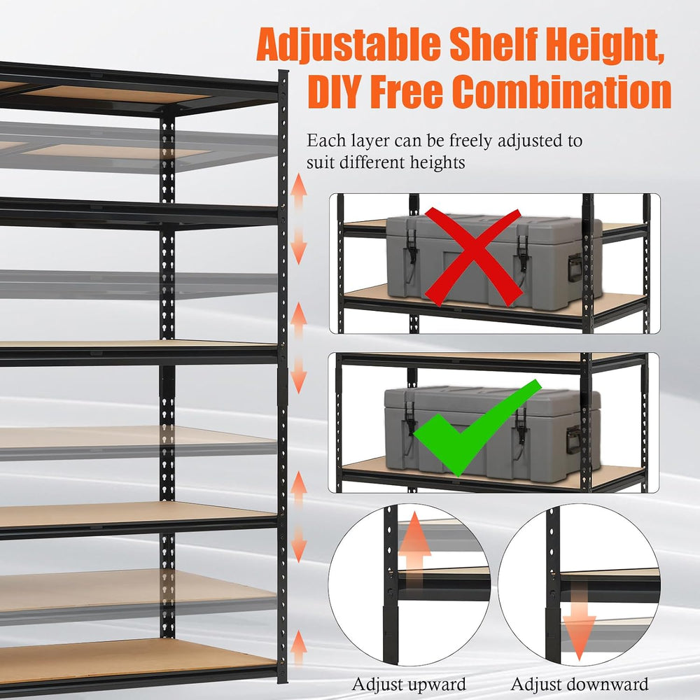 Heavy Duty Garage Shelving Units,5-Tier Adjustable Storage Shelves