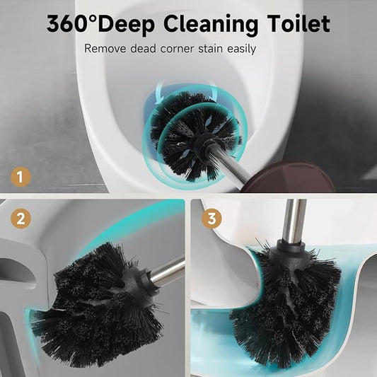 Bronze Toilet Brush and Holder,Extra Long Handled Toilet Brush - Image 2