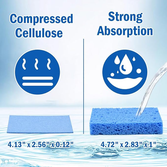 YoleShy 20 Pack Sponges Kitchen Natural Compressed Cellulose Sponges - Image 2