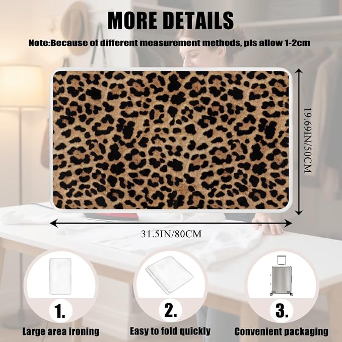 Leopard Print Iron Mat Blanket Travel Foldable Ironing Pad Fabric Ironing Board - Image 7