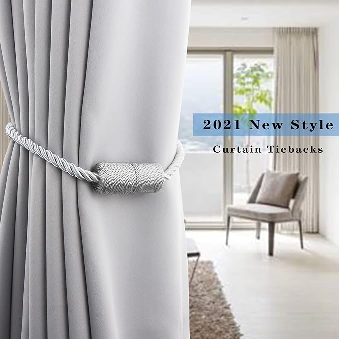 4 Pack Strong Magnetic Curtain Tiebacks Outdoor Elegant Decorative Tie Backs - Image 6