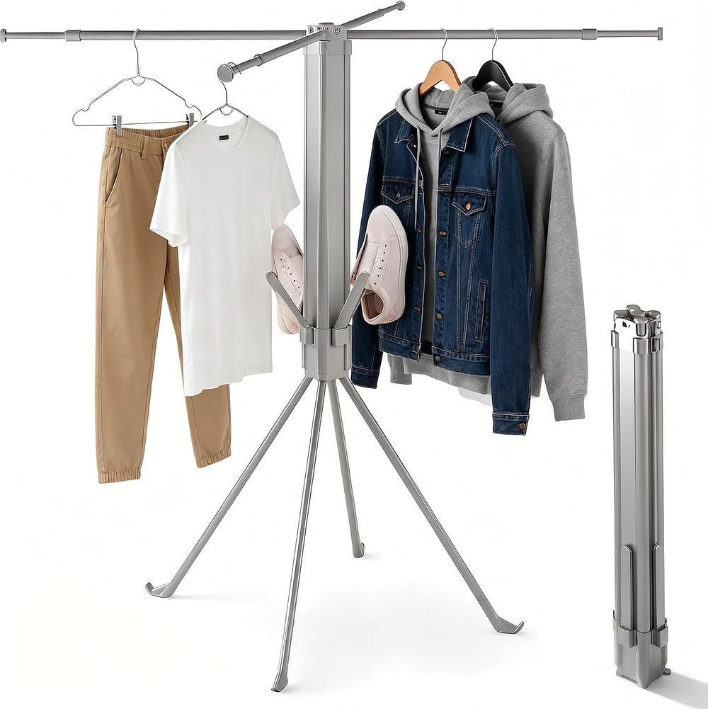 cjc Foldable Clothes Drying Rack, Extra Stable Heavy Duty Laundry Standing Dr...