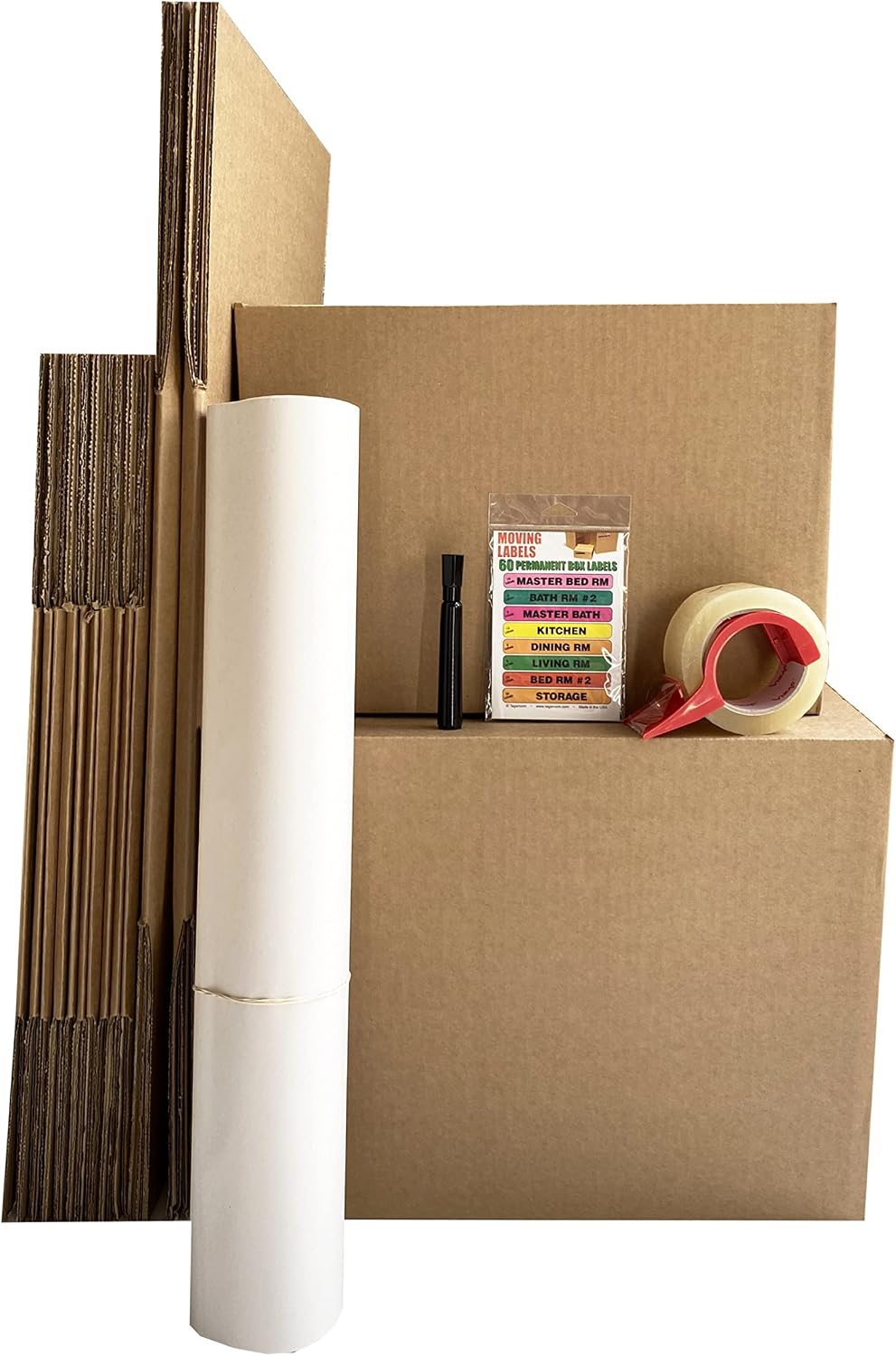 Uboxes Moving Boxes 1 Room Bigger Moving Kit - 14 Boxes Plus Supplies & T...
