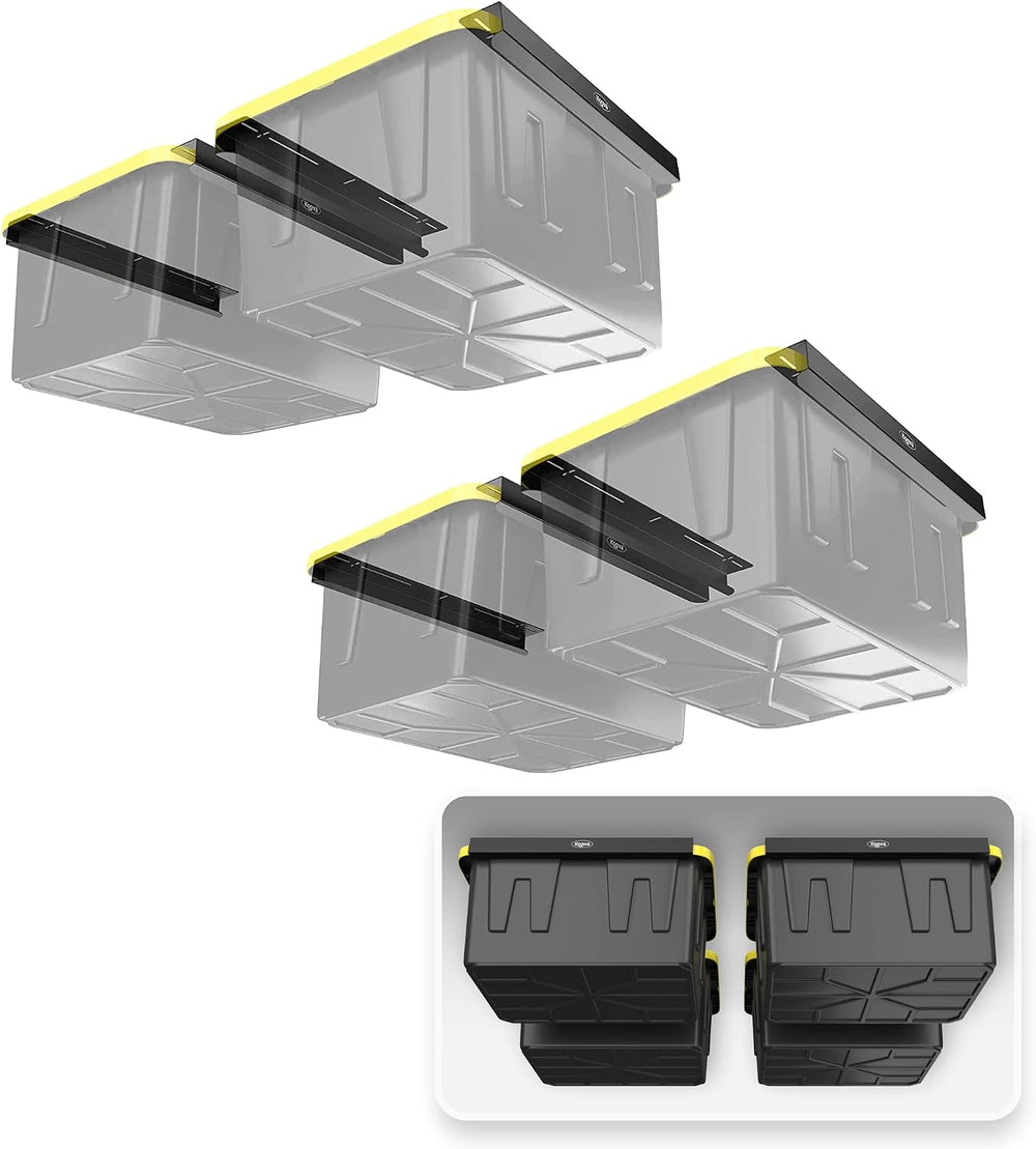 Koova Heavy-Duty Overhead Garage Storage Rack for 4 Bins. Adjustable Width, 1...