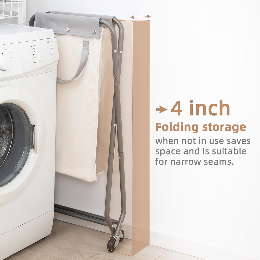 STORAGE MANIAC Collapsible Laundry Hamper with Wheels, Rolling Laundry Basket...