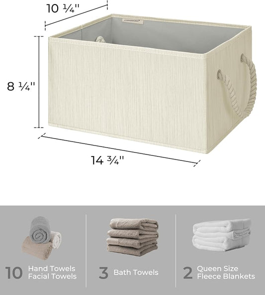 StorageWorks Storage Baskets for Shelves, Foldable Fabric Closet Storage Bins - Image 2