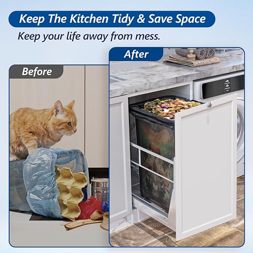 Insputer 8 Gal Pull Out Trash Can Under Cabinet, Heavy Duty Under Sink Garbage - Image 8