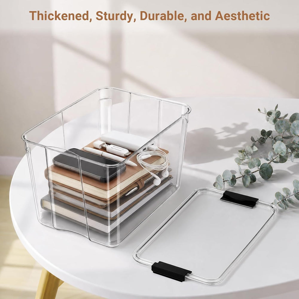 54Qt Stackable Storage Bins with Lids,Clear Latching Organizer Boxes,2-Pack