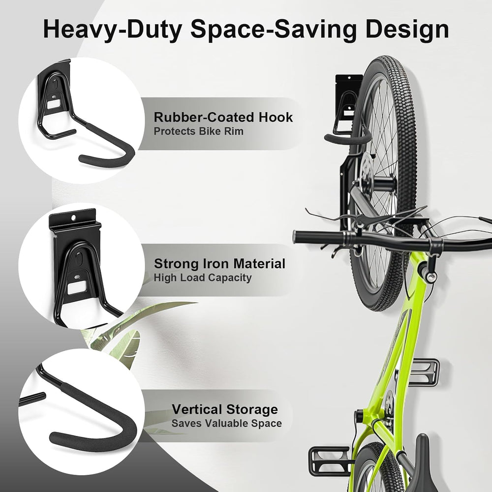 Slatwall Bike Hooks, Heavy Duty Bicycle Hangr with PVC Coating, Wall Mount Ve...