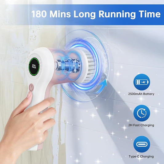 Electric Spin Scrubber, Cordless Shower Scrubber - Image 2
