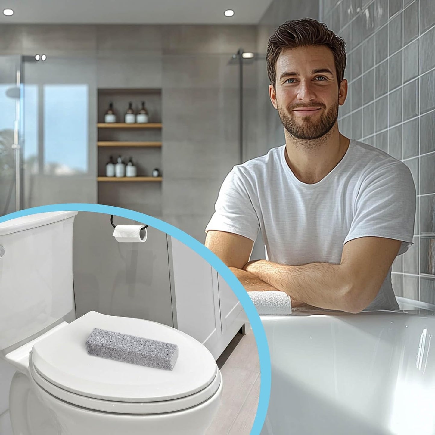 Riuja 30 Pack Pumice Stone Toilet Bowl Cleaner, Pumice Scouring Stick | Pumice Stone for Cleaning Limescale, Hard Water Stains & Rust from Toilets, Tubs, Grills, Pools and More