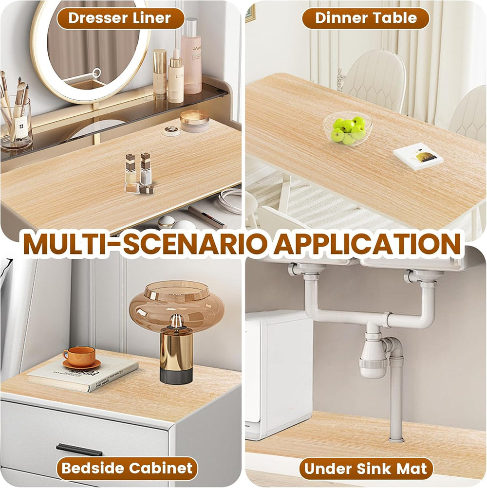 Drawer Shelf Liner for Kitchen Cabinets Non-Adhesive, Non Slip Shelf Paper Wa...