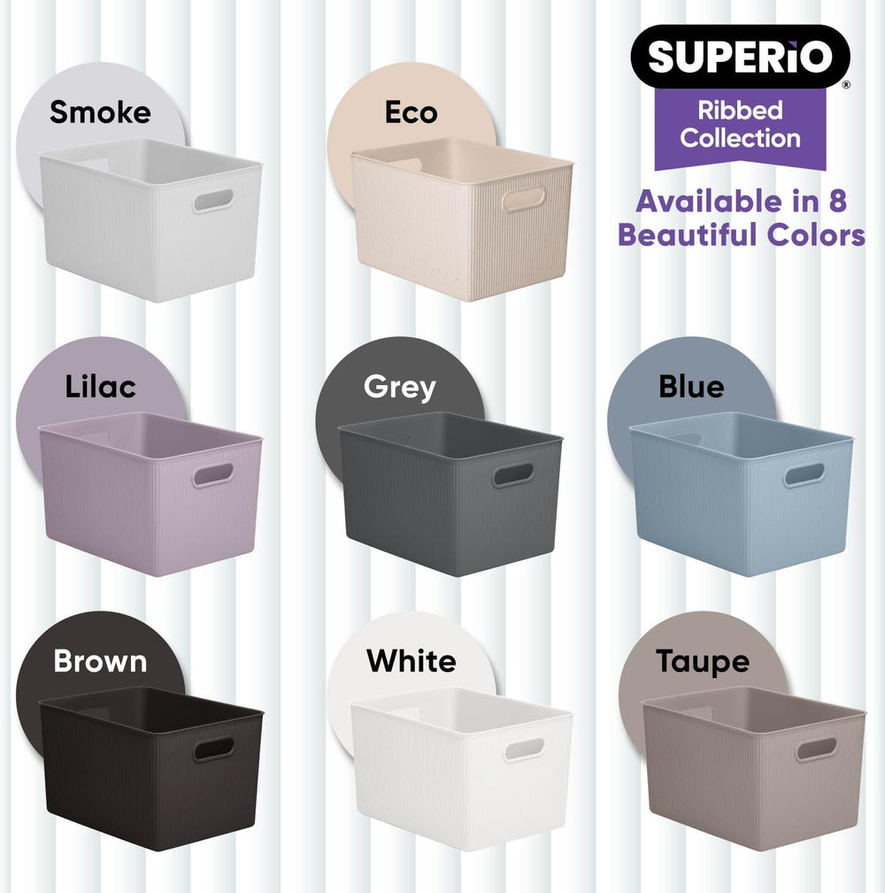 Superio Decorative Plastic Open Home Storage Bins Organizer Baskets, X-Large ...