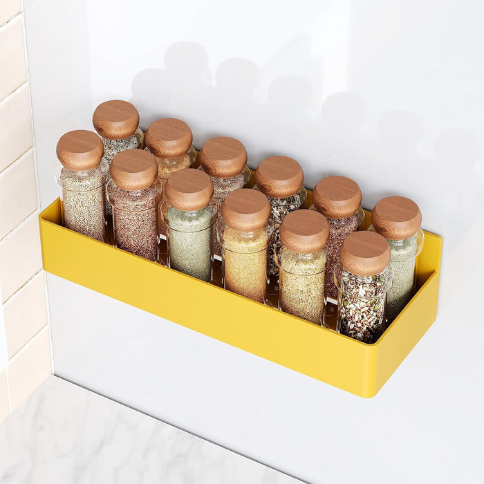 Magnetic Spice Rack for Refrigerator Yellow, 4 Pack