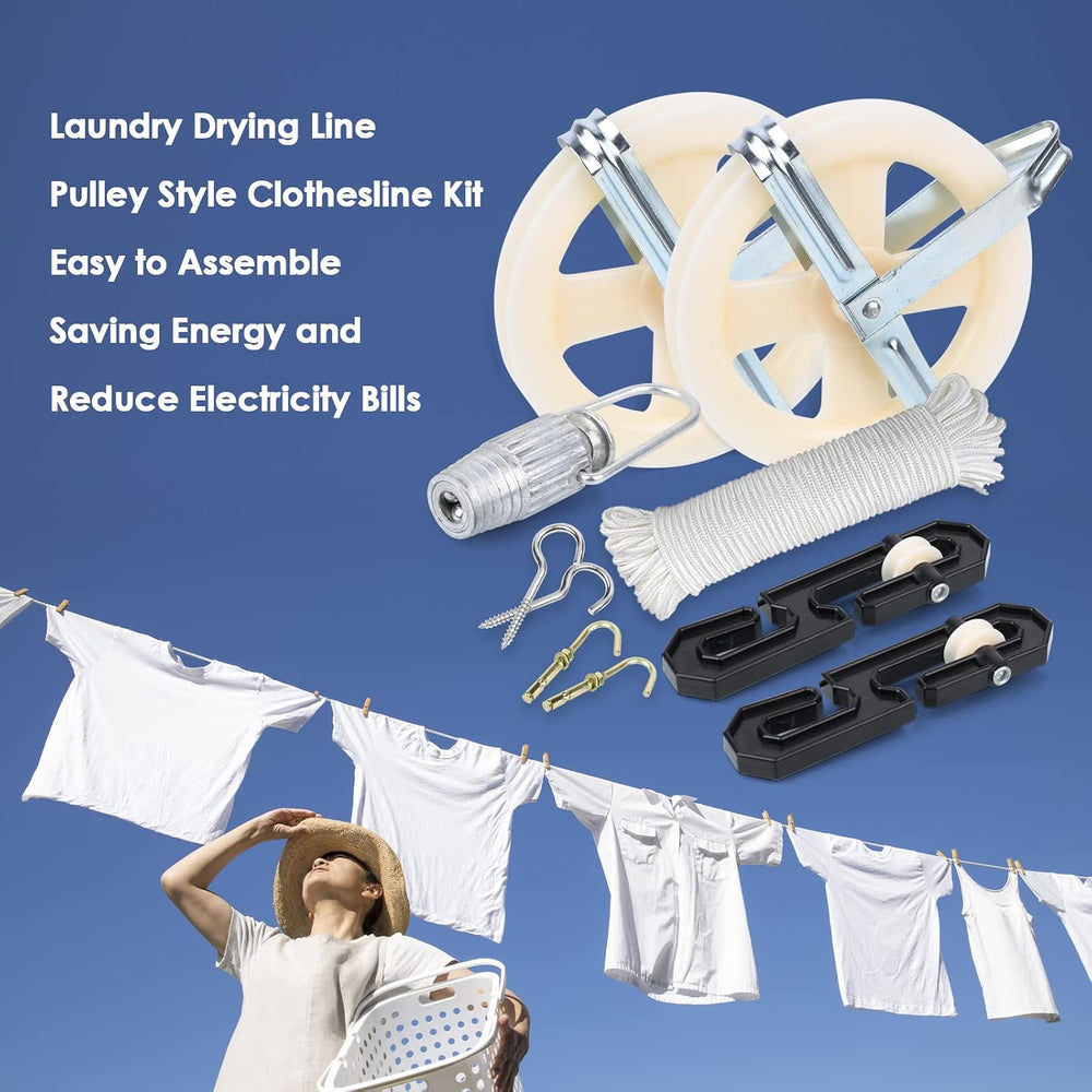 TooTaci Outdoor Clothesline Kit, 5" Nylon Clothesline Pulley Kit