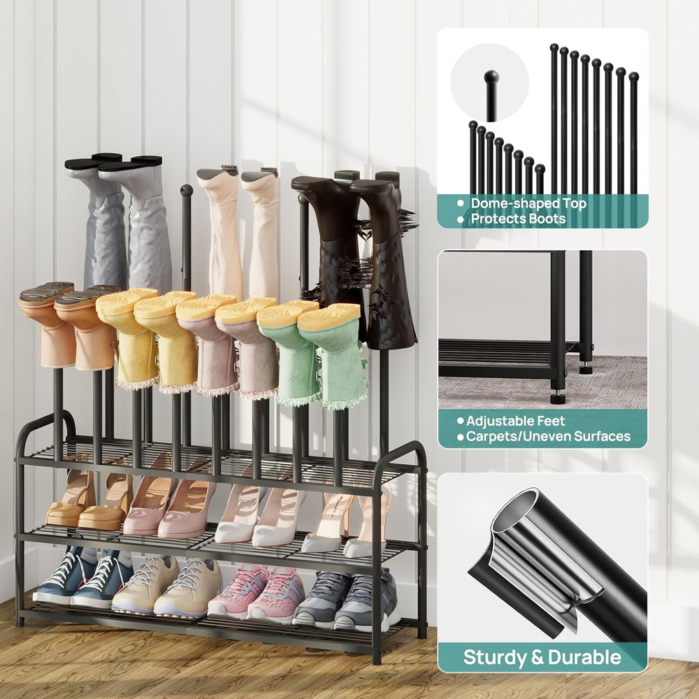 viewcare Tall Boot Rack, Long Boot Rack Organiser, Tall Boots with Shoe Rack ...