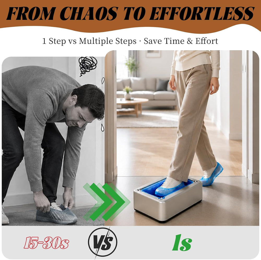 Automatic Shoe Cover Dispenser with 200 PCS Disposable Shoe Covers, Large Siz...