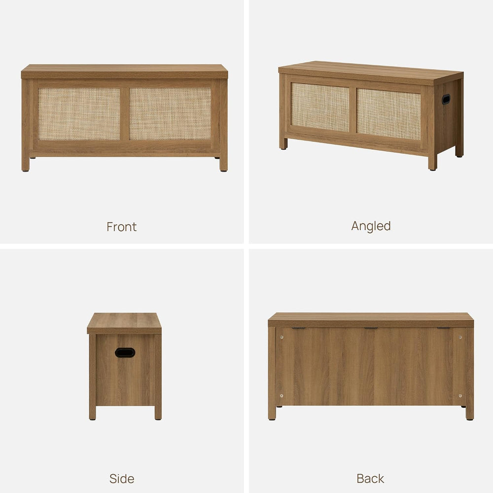 SICOTAS Rattan Storage Chest 39.4" Storage Bench for Bedroom