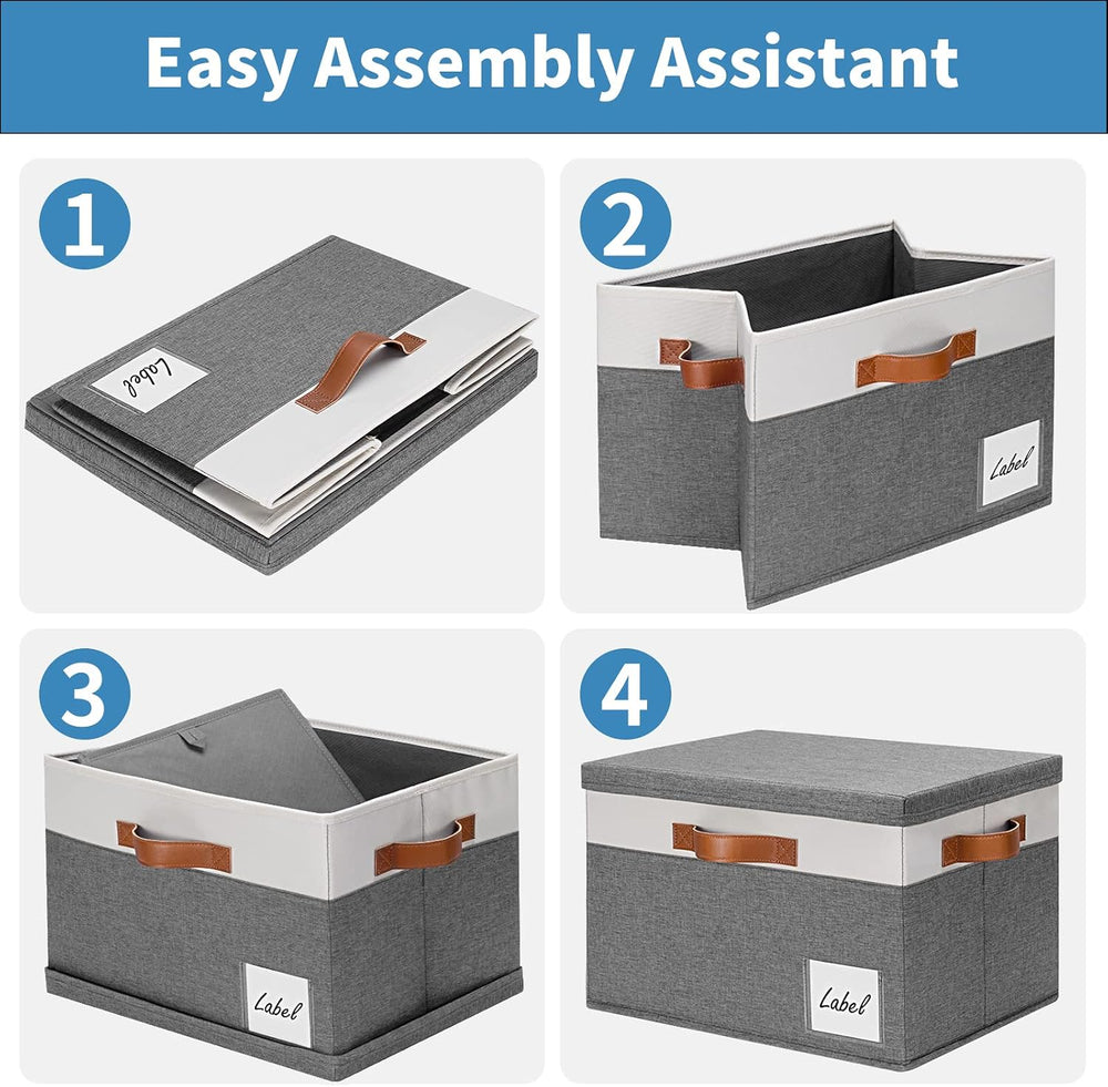 GhvyenntteS Extra Large Storage Bins with Lids, Foldable Fabric Storage Boxes...