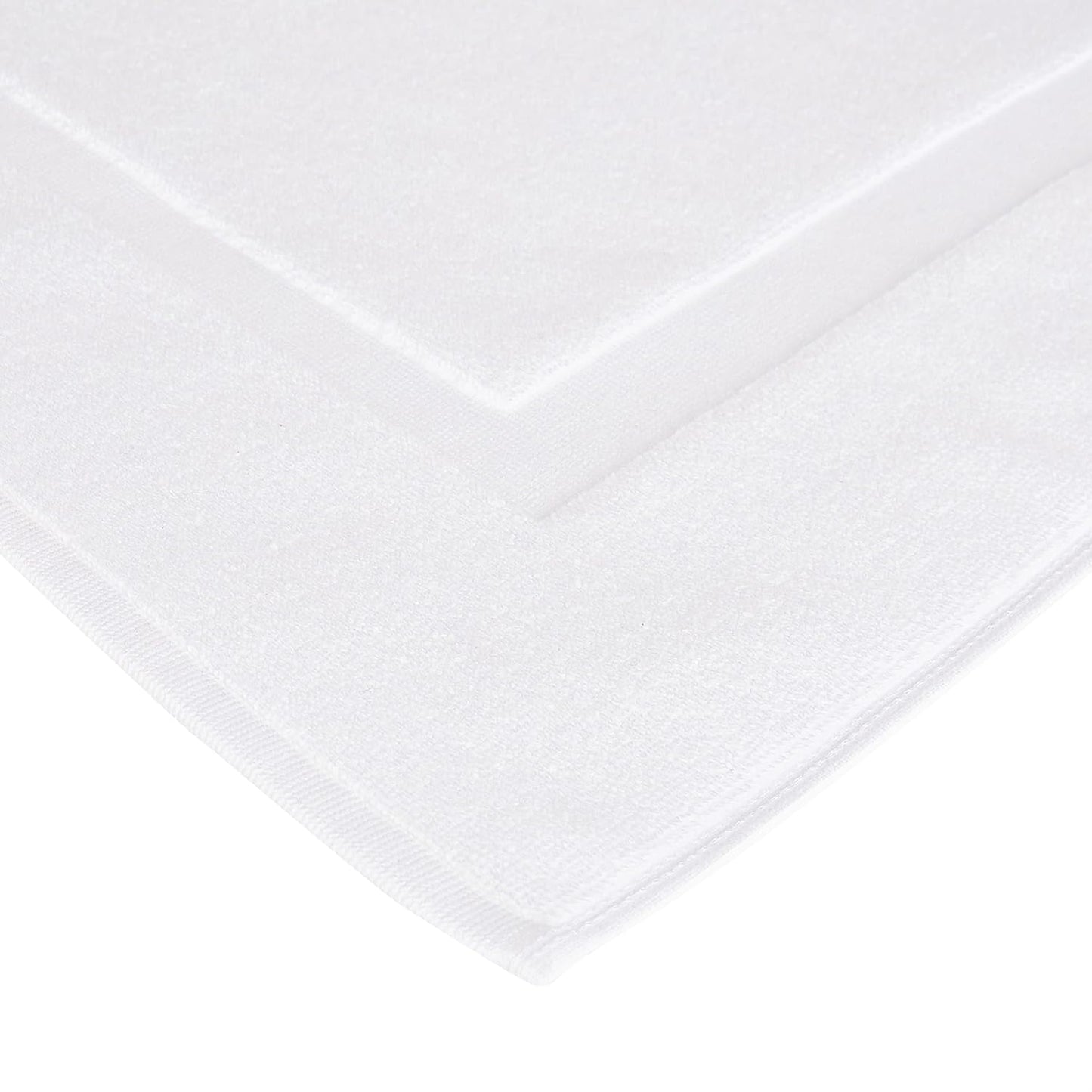 Amazon Basics Non-Slip Cotton Bath Mat, 100% Cotton Absorbent, Machine Washable, 31" L x 20" W, Bright White