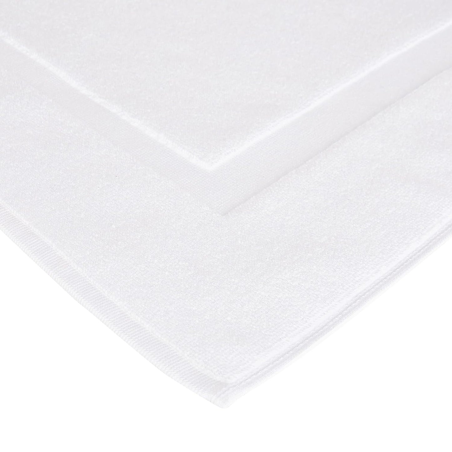 Amazon Basics Non-Slip Cotton Bath Mat, 100% Cotton Absorbent, Machine Washable, 31" L x 20" W, Bright White