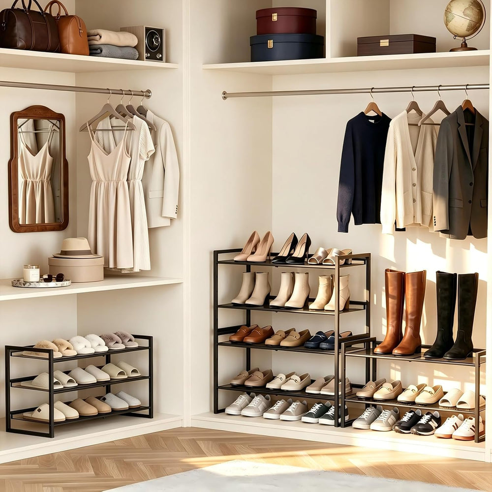 Garden 4 you Shoe Rack - Expandable Shoe Organizer for Closet, Metal Shoe She...
