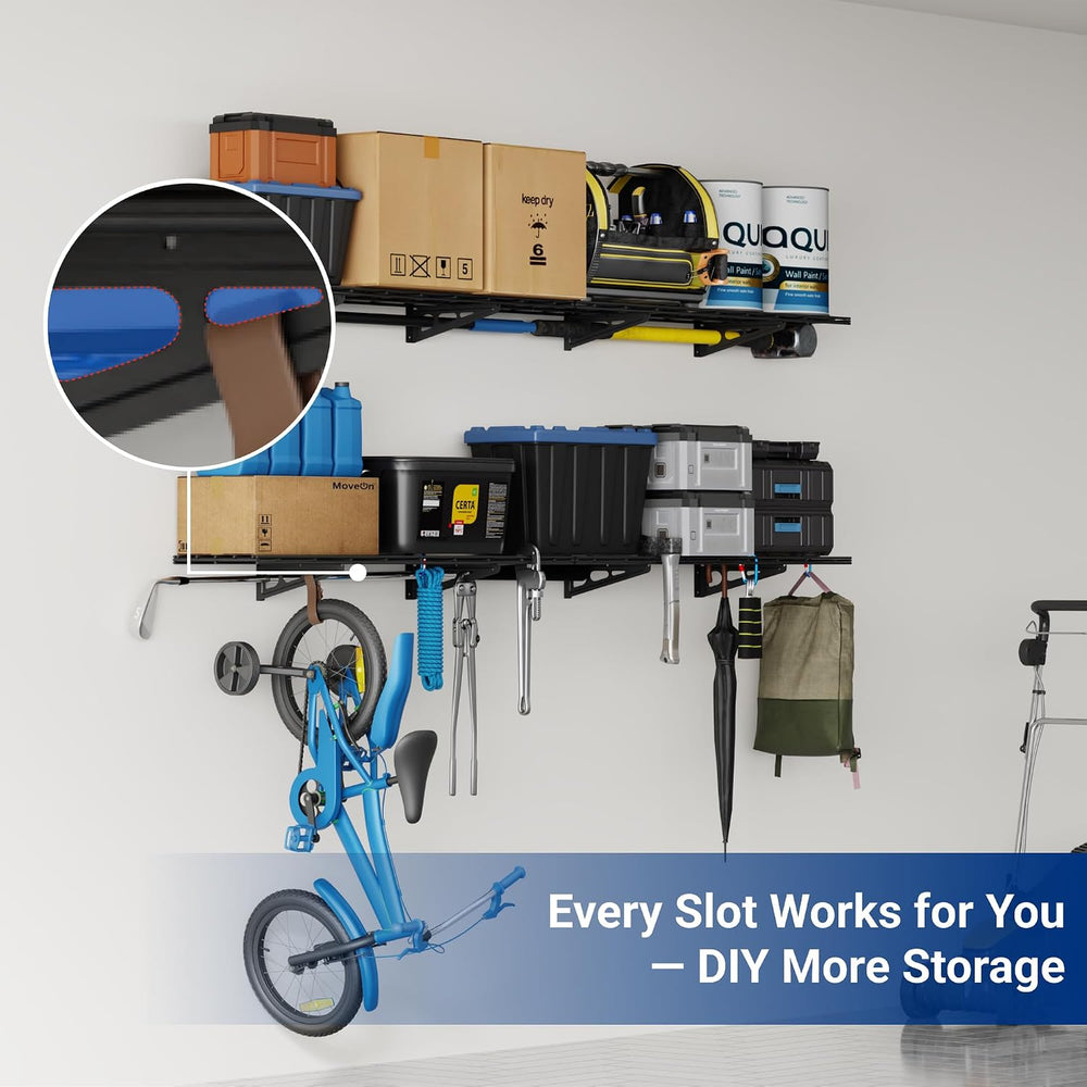 FLEXIMOUNTS 12-inch-by-72-inch Wall Shelf Garage Storage Rack Wall Mounted Fl...