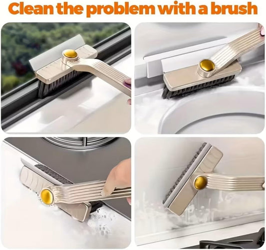 1pc Multifunctional Rotating Gap Brush, Four in One Bathroom Floor Brush, Ceramic Tile Without Dead Corners, Cleaning Floor Brush, Rotating Scraper Brush, Household Cleaning Tool(White)