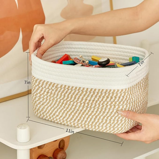 Small Cotton Rope Basket – Storage Bin - Image 2