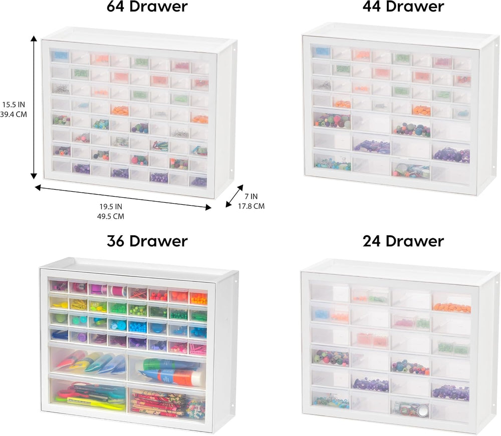 IRIS USA 36-Drawer Storage Cabinet, Bead Craft Supplies, Made in USA, White