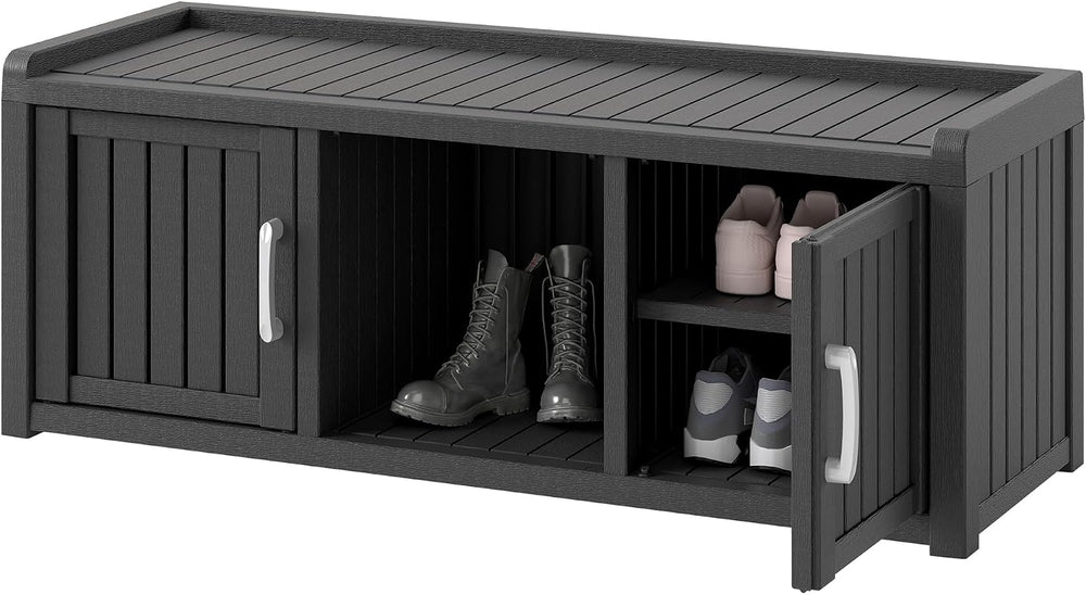 KAMABOKO Shoe Storage Cabinet Waterproof UV-Resistant, Entryway Storage Bench...