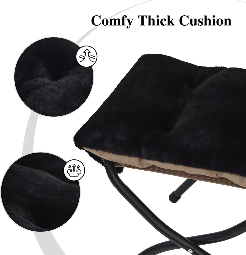 15"(H) Folding Ottoman, Foldable Footrest Stool, Portable Small Foot Sto...