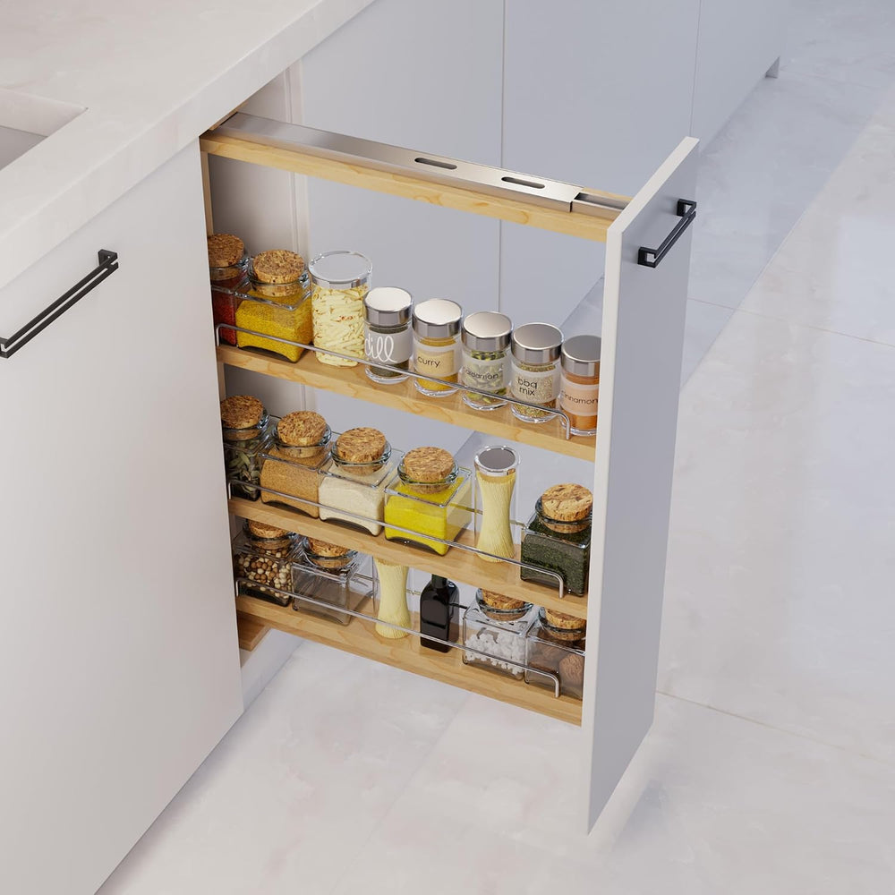 Dowell 3" Base Filler Pullout Organizer with Adjustable Shelves (Wood 40...