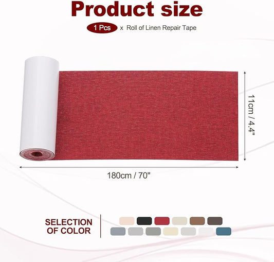 PATIKIL 70x4.4 Inch Linen Repair Tape, Repair Fabric Patch Self Adhesive Couch - Image 2