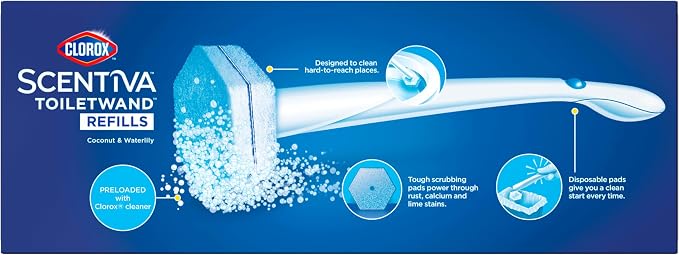 CLOROX Scentiva ToiletWand Toilet Cleaner Refills, Toilet brush, Coconut and - Image 12