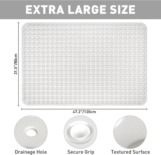 Shower Mat Non Slip: 47.2 x 31.5 Inch Extra Large TPE Shower Mats - Image 2