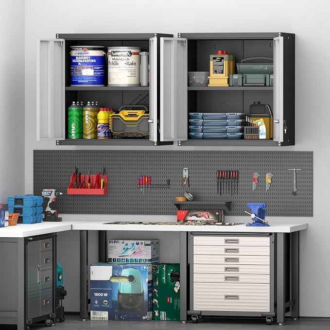 Metal Wall Cabinet, Garage Cabinets Wall Mounted, Locking Storage