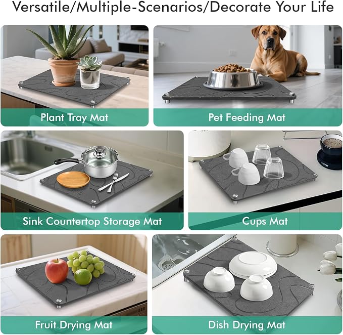 Stone Drying Mat For Kitchen Counter Superb Absorbent Diatomaceous Earth Mats - Image 7