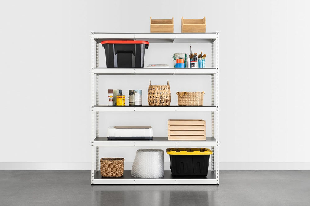 SafeRacks 5-Tier Modular Garage Shelving, White, 18”x60 x72