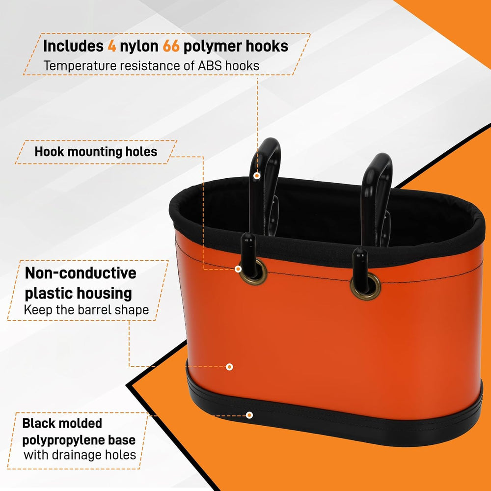 5144BHB Oval Hard-Body Bucket Tool Organizer,2 Set Canvas Bucket Bag with Bla...