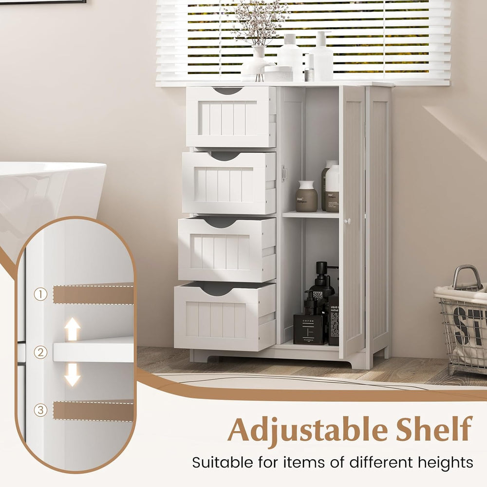 Giantex Bathroom Storage Cabinet with Drawers - 4 Drawer Storage Organizer w/...