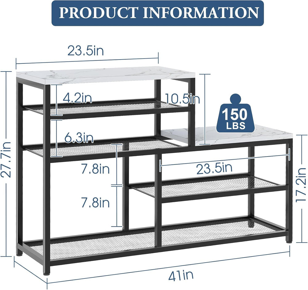 Shoe Rack Bench for Entryway,Free Standing Shoe Storage Organizer for Front D...