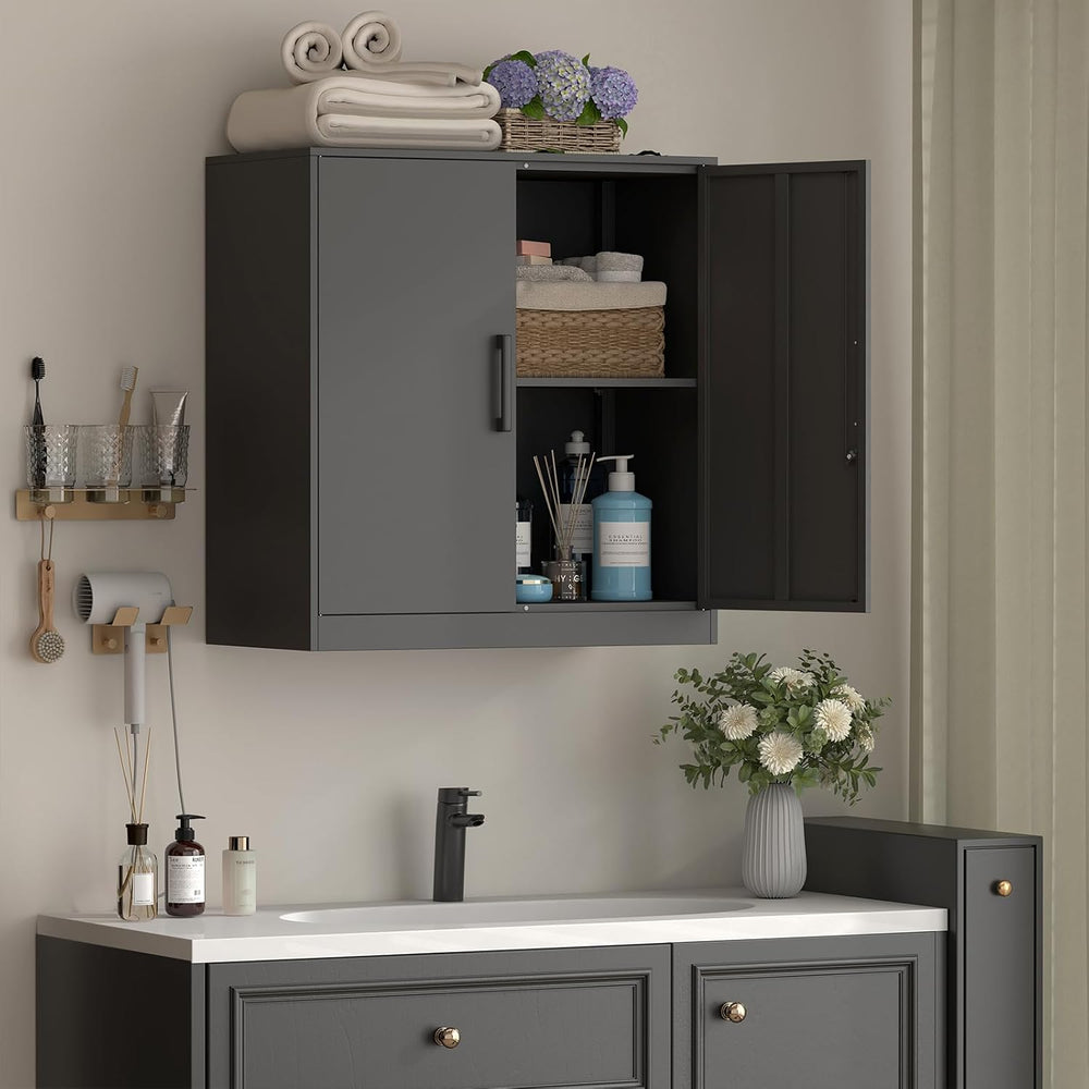 IRONFFICE Metal Wall Cabinet,Garage Cabinet with Handle,Lockable Storage Cabi...