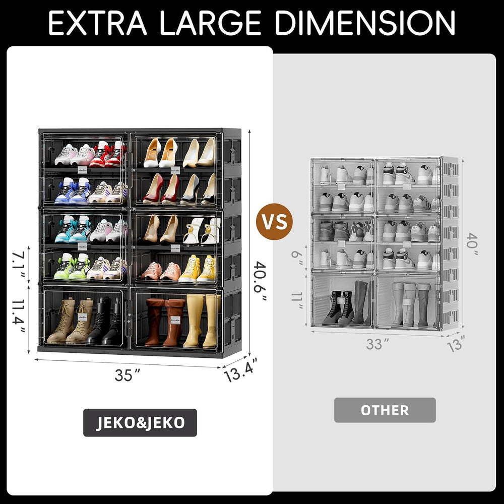 JEKO&JEKO 5 Tiers Foldable Boot Storage Shoe Rack Cabinet for Closet Entr...