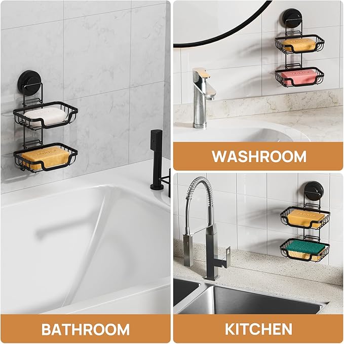 LEVERLOC 2 Tier Soap Holder, Soap Bar Dish - Image 9