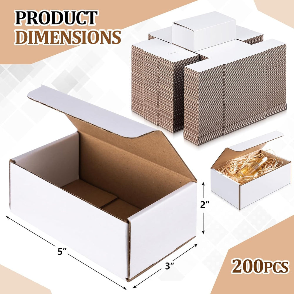 100 Pack Small Corrugated Shipping Boxes 5 x 3 x 2 Inches, Durable Easy Fold ...